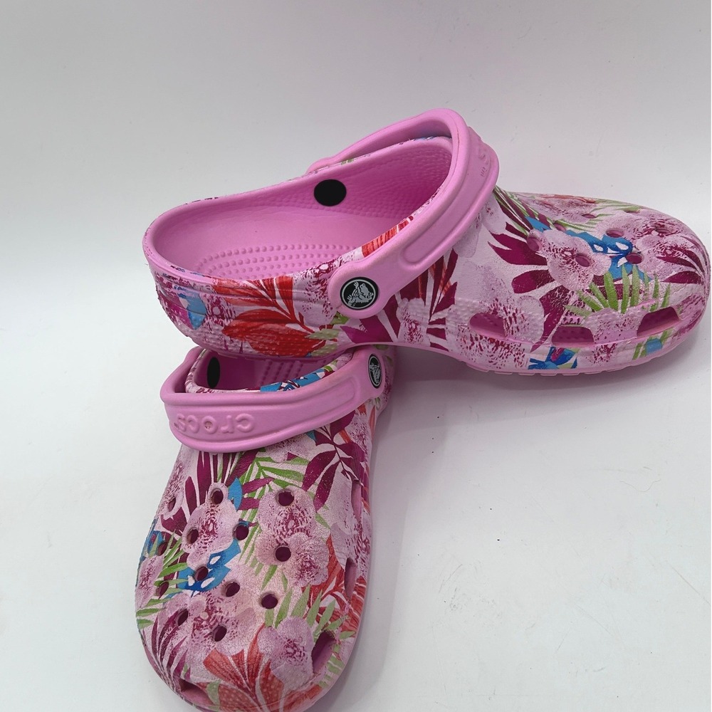 Crocs Classic Graphic Print Tropical Womens 7 Mens 5 Y2K Garden Girl Beachcore - Picture 3 of 11